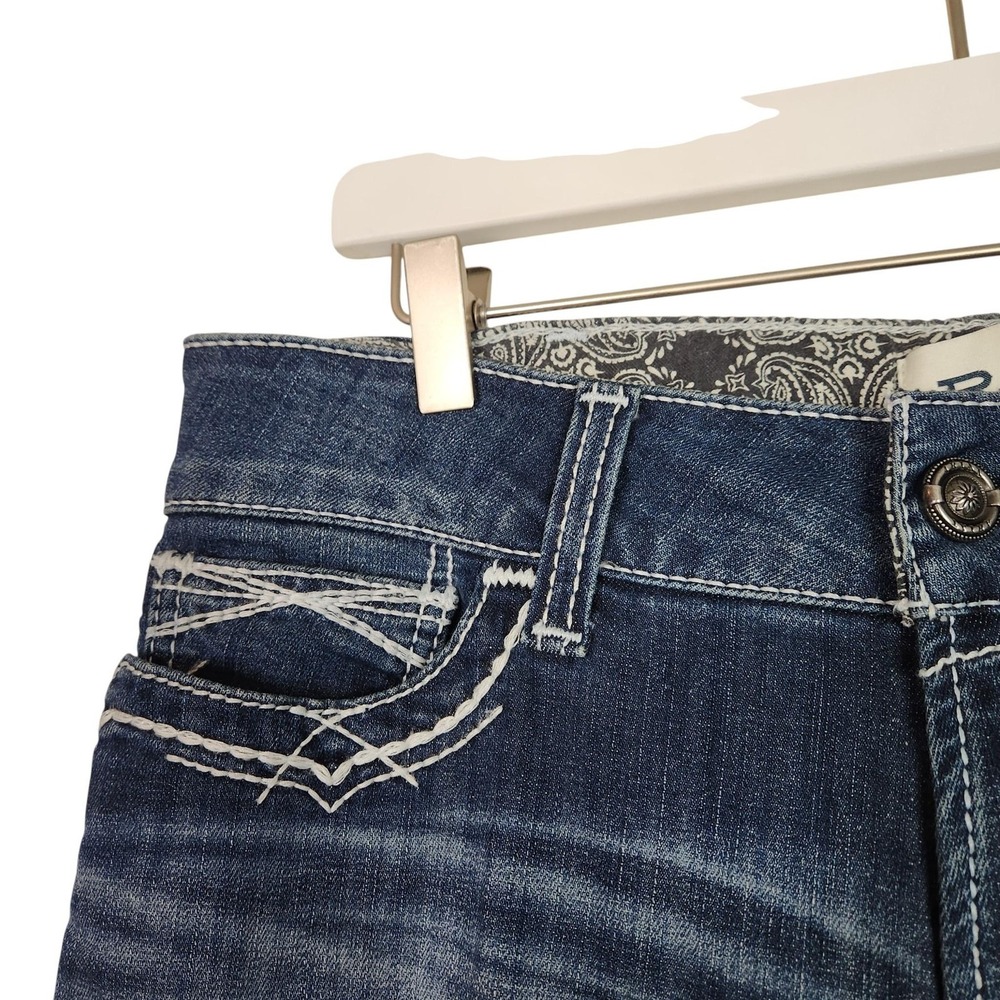Ariat REAL Jeans Womens 30 Short Dark Wash Bootcut Denim Western Stitch - Picture 4 of 9